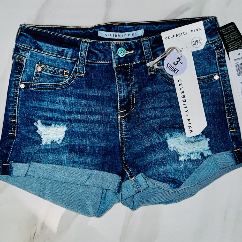 Celebrity Pink Cuffed Denim sizes 0/24